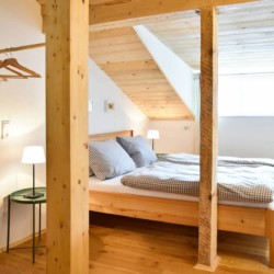 Gemütliches Schlafzimmer in Ferienwohnung #3, Schliersee-Spitzingsee, ideal für einen erholsamen Urlaub.