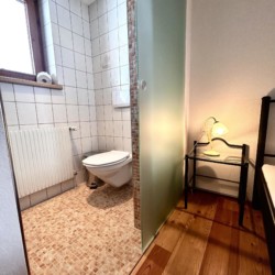 Gemütliches Badezimmer in Warth am Arlberg Ferienwohnung, ideal für Ihren Bergurlaub.