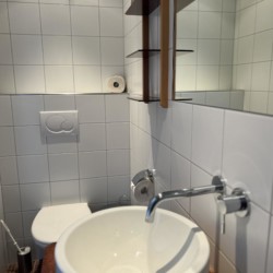 Moderne Badezimmerausstattung in der Ferienwohnung Hillside One - Warth am Arlberg, ideal für Ihren Urlaub.