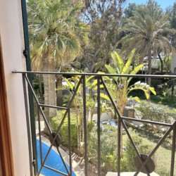 Idyllischer Blick aus Villa Beachhouse, Costa de la Calma, umgeben von Palmen und Natur. Ideal für Erholung.